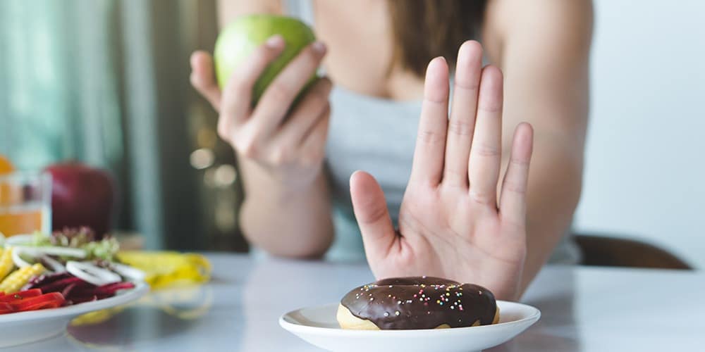 dental health and quiting sugar - food on plate